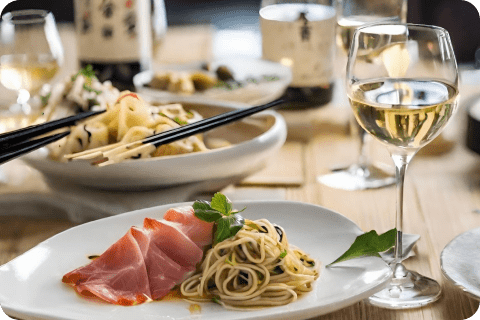 日本酒の試飲とペアリングランチ